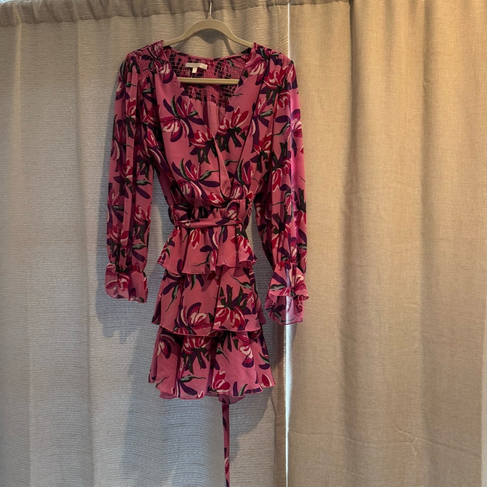 Wayf Pink and Purple Floral Dress